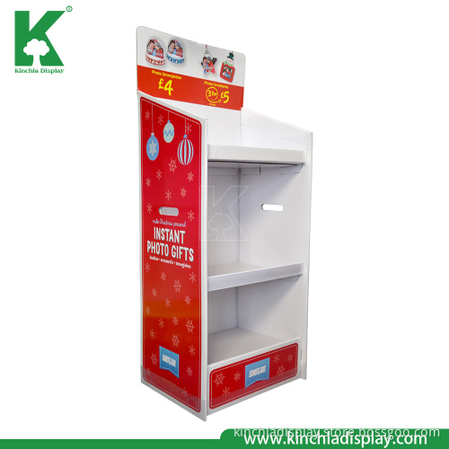 Easy Assemble Supermarket Children Toy Product Corrugated Floor Shelf Display Stand